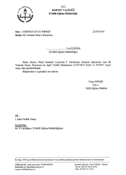 T.c. BARTIN vALlLIGl Il Milli Eğitim M&uuml;d&uuml;rl&uuml;ğ&uuml;