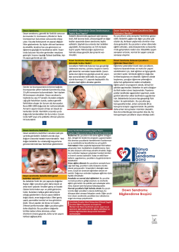 Down Sendromu Down sendromu, genetik birfarklılık sonucun da