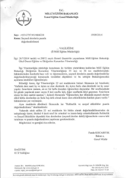 MEB Temel Eğitim Genel M&uuml;d&uuml;rl&uuml;ğ&uuml; - 19/09/2014