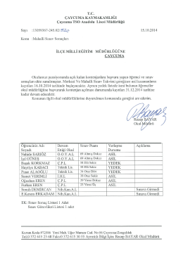 Mahalli Sınav Sonu&ccedil;ları - Milli Eğitim Bakanlığı