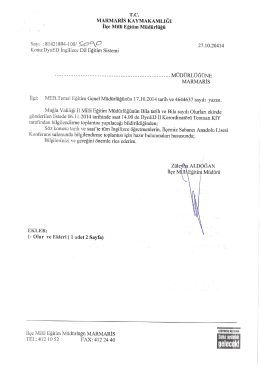 T.c. MARMARİS KAYMAKAMLIĞI n&ccedil;e Miııi Eğitim M&uuml;d&uuml;rl&uuml;ğ&uuml;