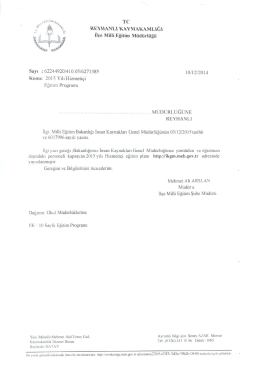 TC REYHANU KAYMAKAMLıĞı n&ccedil;e Mini Eğitim M&uuml;d&uuml;rl&uuml;ğ&uuml;