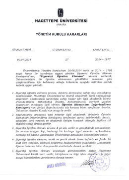 Hacettepe &Uuml;niversitesinde g&ouml;rev yapacak Ziyaret&ccedil;i
