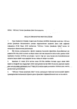 100 &uuml;nc&uuml; Yılında &Ccedil;anakkale Zaferi Sempozyumu