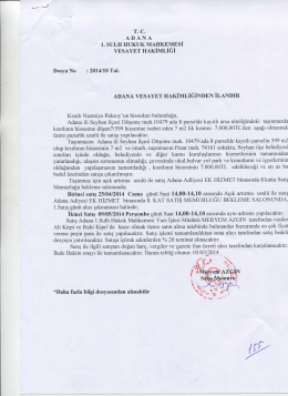 T. c. ADANA 1. sULH HUKUK MAHKEMESİ
