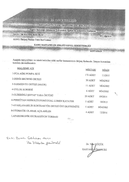 MALZEME ADI 1-PCA AĞRI POMPA sETİ