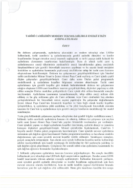 Tarihi Camilerin Modern Teknolojilerle Enerji Etkin Aydınlatılması