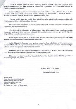 2015 Yılı Merkez Ve Taşra Teşkilatı Unvan Değişikliği İle İlgili