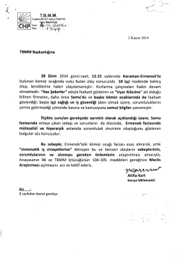 Meclis Araştırması &Ouml;nergesinin Metni