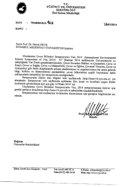 T.C. YÜZÜNCÜ rin ÜNivısıısİTEsİ _ REKTORLUĞU