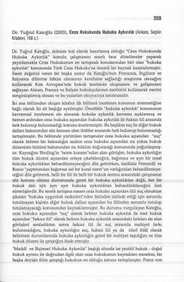 Tuğrul Katoğlu, Ceza Hukukunda Hukuka Aykırılık