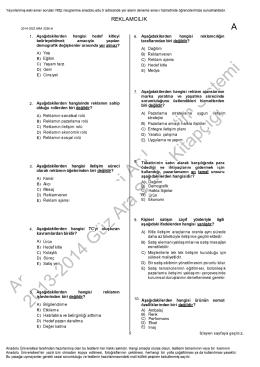 AÖF Reklamcılık | 2014 Ara Sınav İNDİR