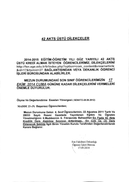 42 AKTs üsTÜ DiLEKçELER