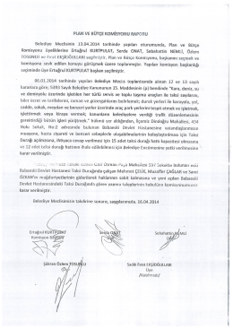 2014 YILI- Plan ve B&uuml;t&ccedil;e Komisyon Raporu