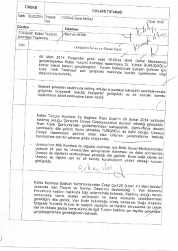 T&Uuml;RSAB Tarih 06.03.2014 Toplantı Yeri