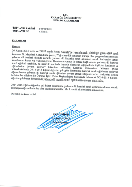 Hazırlıktan ge&ccedil;ecek &ouml;ğrenciler ile ilgili &uuml;niversite senatosu kararı