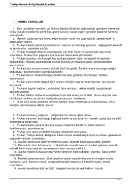 Türkiye Barolar Birliği Meslek Kuralları