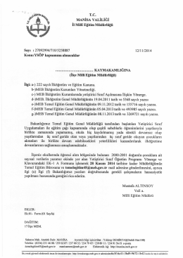 T.c. MANİSA vALİLİĞi İı Miıı&icirc; Eğitim M&uuml;d&uuml;rl&uuml;ğ&uuml;