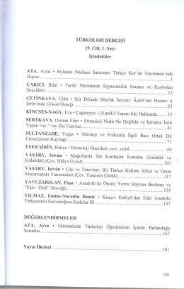 TÜRKOLOJİ DERGİSİ