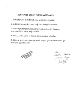KONTEYNER ETİKETİ TEKNİK şARTNAMEsi