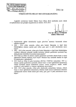 Yazılı Soru &Ouml;nergesinin Metni - T&uuml;rkiye B&uuml;y&uuml;k Millet Meclisi