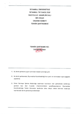 isTANBuı. üNivERsiTEsi iSTANBUL TIP FAKÜLTESİ RADYoLoJi