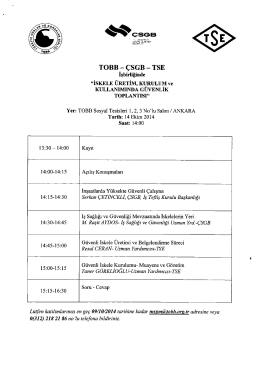 TOBB - &Ccedil;SGB - TSE işbirliğinde