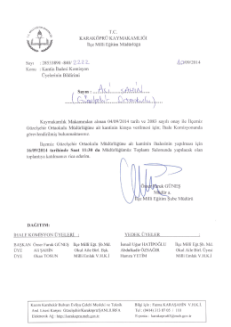 Güzel Şehir Ortaokul - Kantin İhalesi Komisyon Üyelerinin Bildirimi