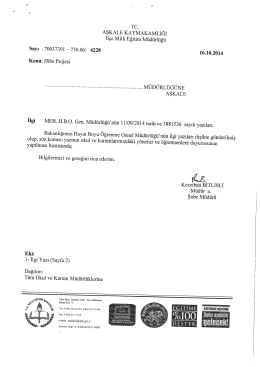 AŞKALE KAYMAKAMLIĞI İl&ccedil;e Milli Eğitim M&uuml;d&uuml;rı&uuml;ğ&uuml; sayı z