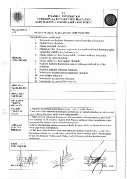Teknik Şartname - İstanbul &Uuml;niversitesi