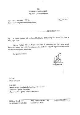 yazı ve ekleri i&ccedil;in tıklayınız - Soma İl&ccedil;e Milli Eğitim M&uuml;d&uuml;rl&uuml;ğ&uuml;