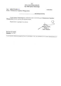Uluslararası Coğrafya Olimpiyatları (Lise Müd.)