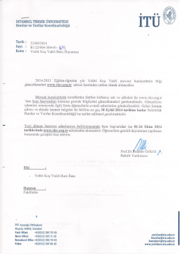 Tarih = 23/09/2014 - Burs Ofisi