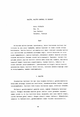 Kalite, Kalite Kontrol Ve Ekonomi