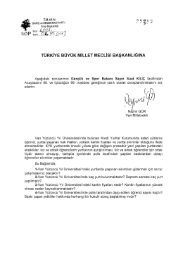 Yazılı Soru Önergesinin Metni - Türkiye Büyük Millet Meclisi