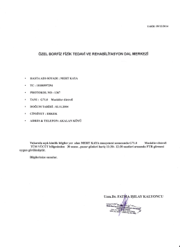 zEL BORFİZ FiziK TEDAVİ vE REHABİLİTASYON DAL MERKEZİ