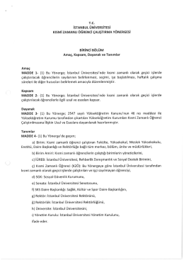 T.c. iSTANBUL &uuml;NivERsiTEsi KısMi zAMANLı &ouml;ĞRENcİ &ccedil;ALışTıRMA