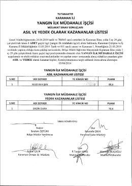 YANGIN iLı‹ MÜDAHALE işçisi - Konya Orman Bölge Müdürlüğü
