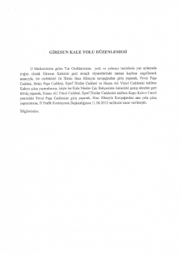 GİRESUN KALE YOLU D&Uuml;ZENLEMESİ