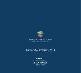 Çarşamba, 22 Ekim, 2014 - World Political Forum