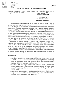 Yazılı Soru Önergesinin Metni - Türkiye Büyük Millet Meclisi
