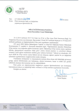 İlgili resmi yazı için tıklayınız