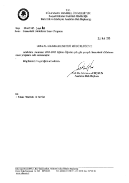 T&uuml;rk Dili ve Edebiyatı Lisans&uuml;st&uuml; B&uuml;t&uuml;nleme Sınav Programı