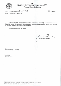 kadro derece tıkanıklığı nedeniyle derece değişikliği yapılan idari
