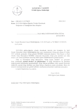 TC ŞANLIURFA VALİLİĞİ İı Mıııı Eğiiim Miiiiiii-iiiğü