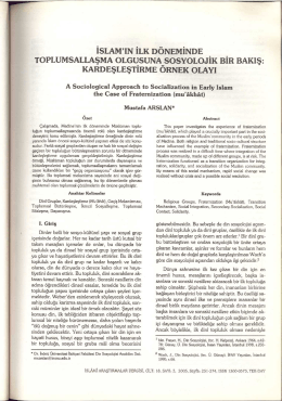 KARDEŞLEŞTIRME onNEK oLAYı - İslâmi Araştırmalar Dergisi