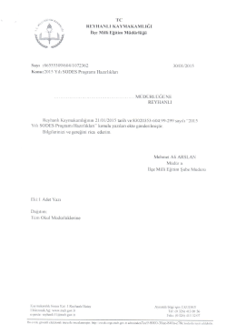 2015 Yılı SODES Programı Hazırlıkları