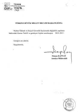 türkiye büyük millet meclisi başkanlığına