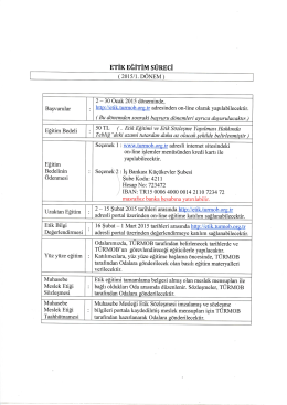 ETİK EĞİTİM s&Uuml;REci