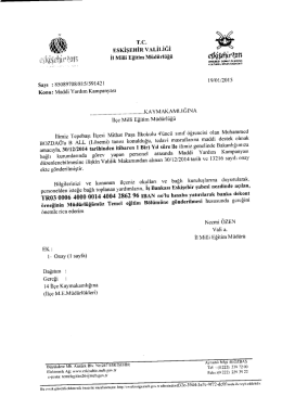 Tepebaşı Mithatpaşa İO. &ouml;ğrencisi Muhammed BOĞDAĞ i&ccedil;in maddi